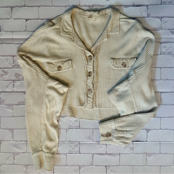 Free People Tops - Free People Cropped Waffle Shirt